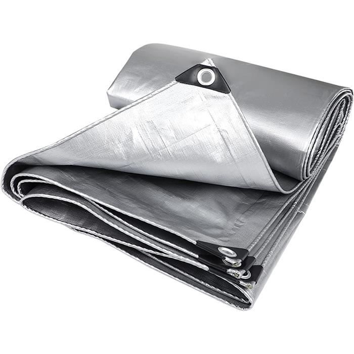 Bâche Noire Imperméable Épaissie 4x5m - Protection Solaire, Pluie Et Isolation Thermique Pour Extérieur
