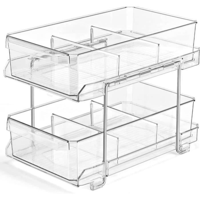 Etagere Salle de Bain à 2 Niveaux - Petite Etagere a Poser Transparente