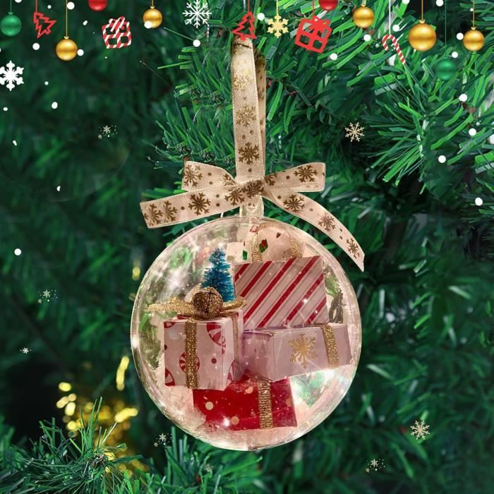 Boules De Noël Transparente A Remplir,8Cm Boule Transparente À
