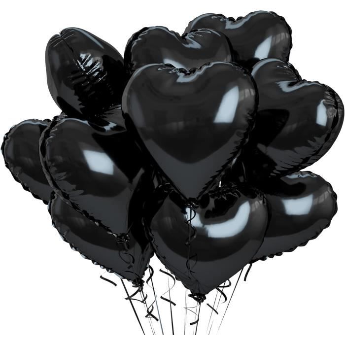 10 Pièces Noir Amour Ballons, Noir Coeur Ballons Hélium De La 18 Pouces  Déjouer Hélium Ballons En Coeur Noir Ballons De La S[J4833] - Cdiscount  Maison