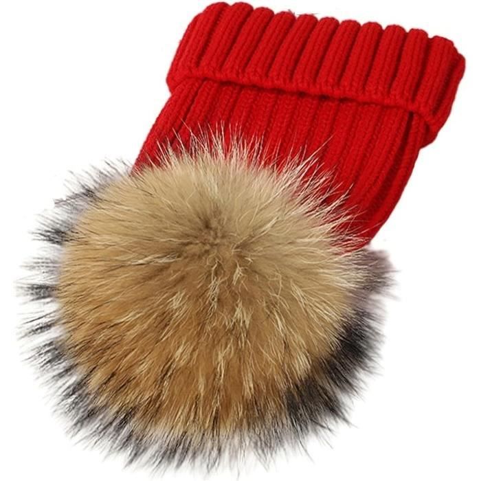 Bonnet D'hiver Raton Laveur En Fausse Fourrure - Acrylique, Cache-oreilles - Pour Femme, Adulte/enfant, Circonférence 56-64 Cm