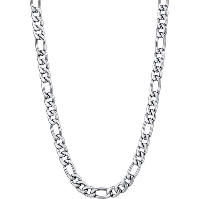 Collier Chaîne Figaro Plaqué Or - Acier Inoxydable, Maillons 3/5/7 Mm, Longueurs 16 à 60 Cm
