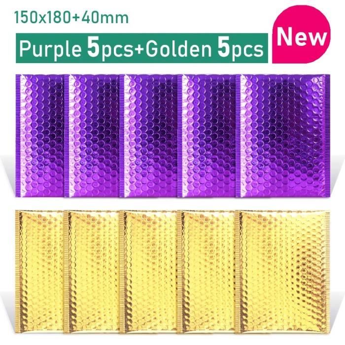 Lot De 50 Enveloppes Rembourrées à Bulles Auto-adhésives - Violet, 18x23 Cm - Pour Envois Légers Et Protégés - 7