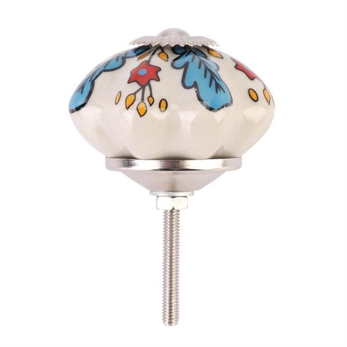 YICUI 4pcs boutons de fleur en céramique vintage poignée de porte (1 #) - Bricolage