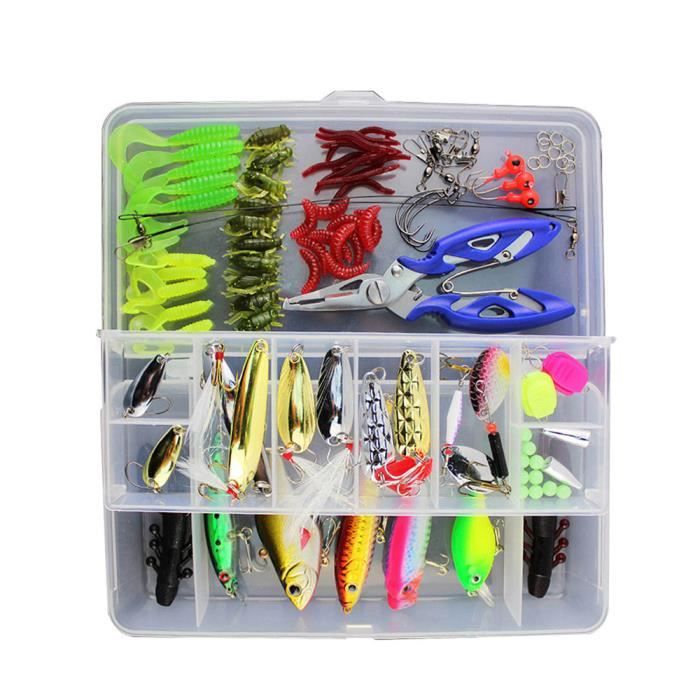 101pcs truite Bass Fishing Lures Crankbaits Set Kit Soft et Hard Bait  Crochets + Box_CXX873 - Cdiscount Sport