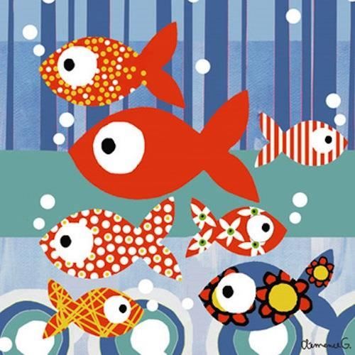 Decoration De Salle De Bains Tableau Decoratif Poissons Achat