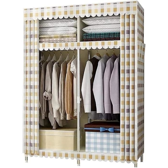 Armoire Portable Portable vêtement Placard de Luxe de Chambre à Coucher Solide Armoire Armoire