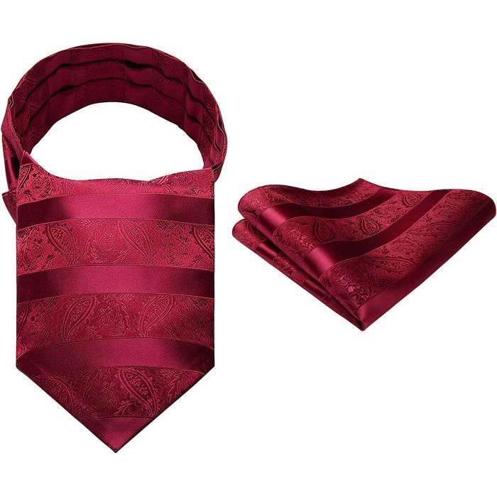 Foulard Ascot En Soie Rouge Vif Pour Homme - Made In Italy, Longueur 135cm | Neuf Avec étiquette