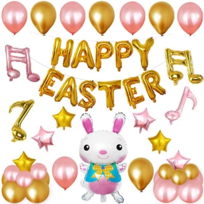 Kit De Decoration Pack De Decoration Joyeuses Paques Lapin Modele Paques Vacances Alphabetique Decoration Ballons Or Achat Vente Ballon Decoratif Cdiscount