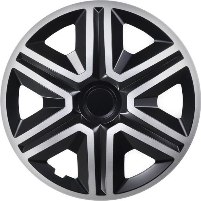 Enjoliveurs de roues ACTION noir-argent 14 lot de 4 pièces