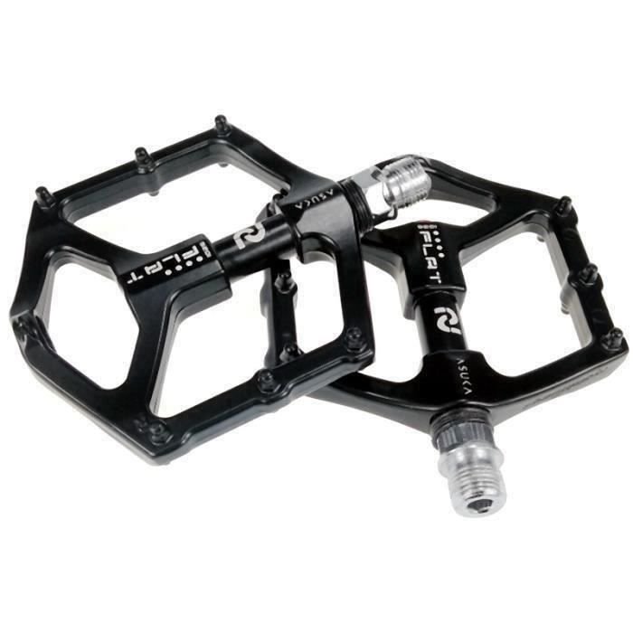 Pédales plates VTT - BMX Wag Bike Flat aluminium noir - Partie cycle