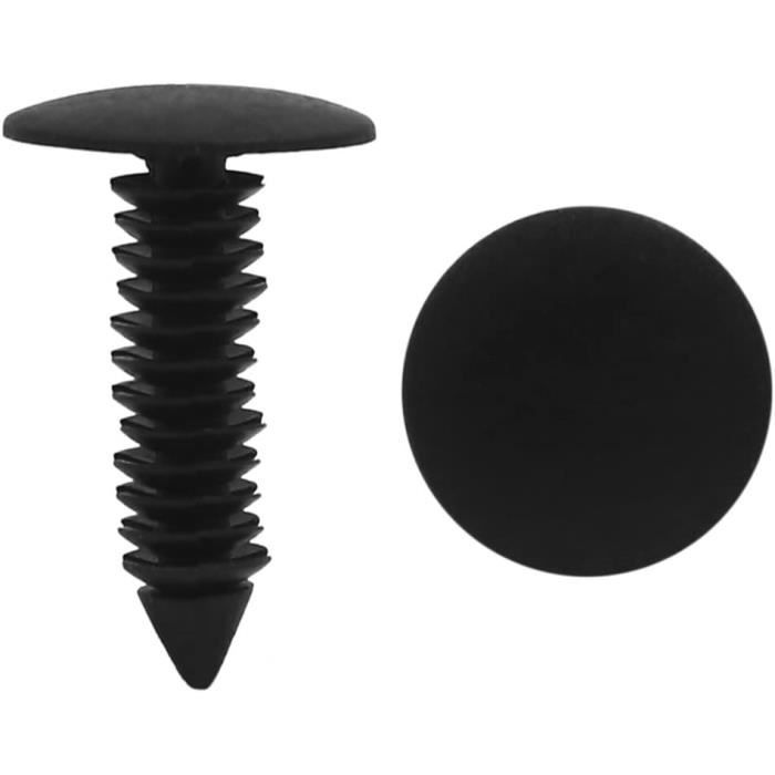 Sourcing Map 50 Pcs Rivet En Plastique Type-Poussoir Vis Extension Agrafe Fixation 9Mm Noir Pour