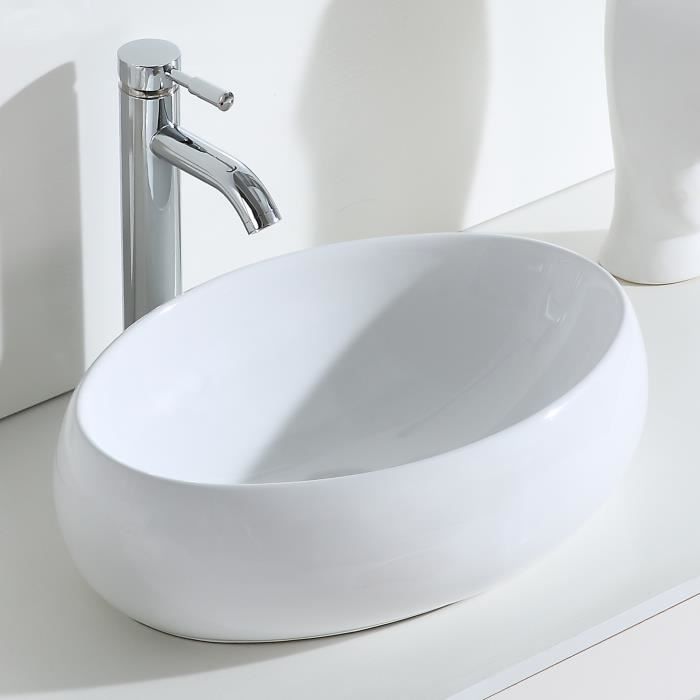 Lavabo Pierre de Rivière Ovale Lave Main Salle de Bain toilette Multi-taille