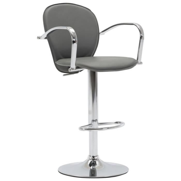 beauty®2716 fauteuil de bar style scandinave|tabouret de bar avec accoudoir gris similicuir|tabouret de salon ergonomique