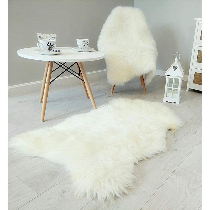 Decoration De La Maison Amazinggirl Tapis Fourrure Blanc Naturel Tapis Peau De Mouton Descente De Lit Fourrure Pour Po Cdiscount Maison