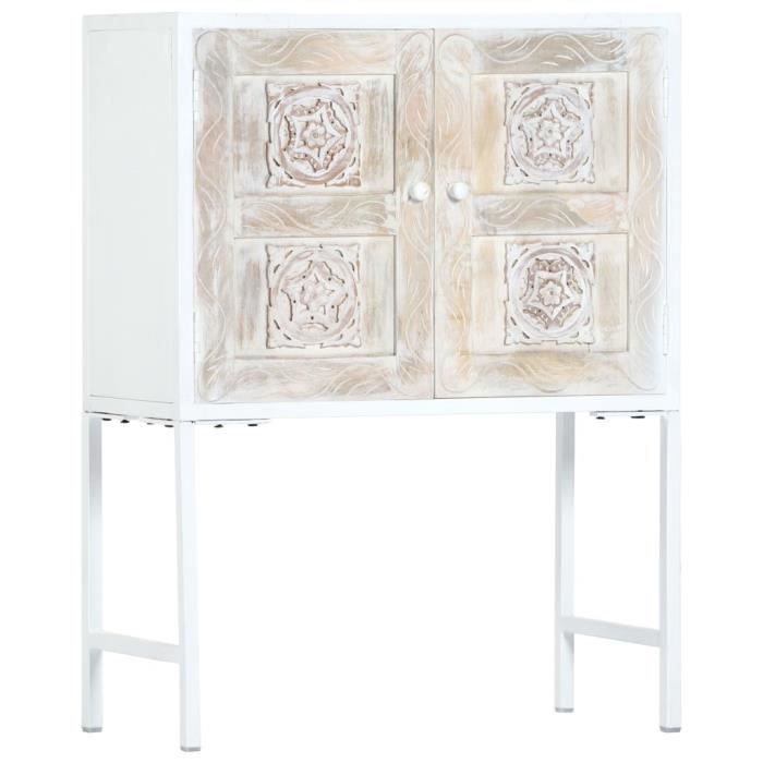 Armoire Laterale 70x30x90 Cm Bois De Manguier Solide Achat