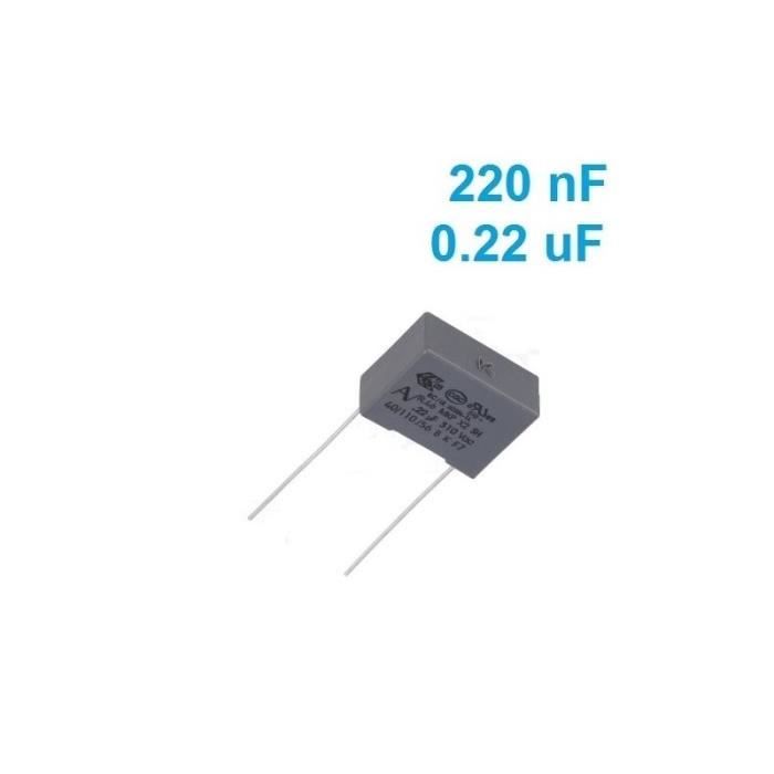 Condensateur MKP X2 0.22uF 0,22µF 220nF 275V 310V 15,5mm