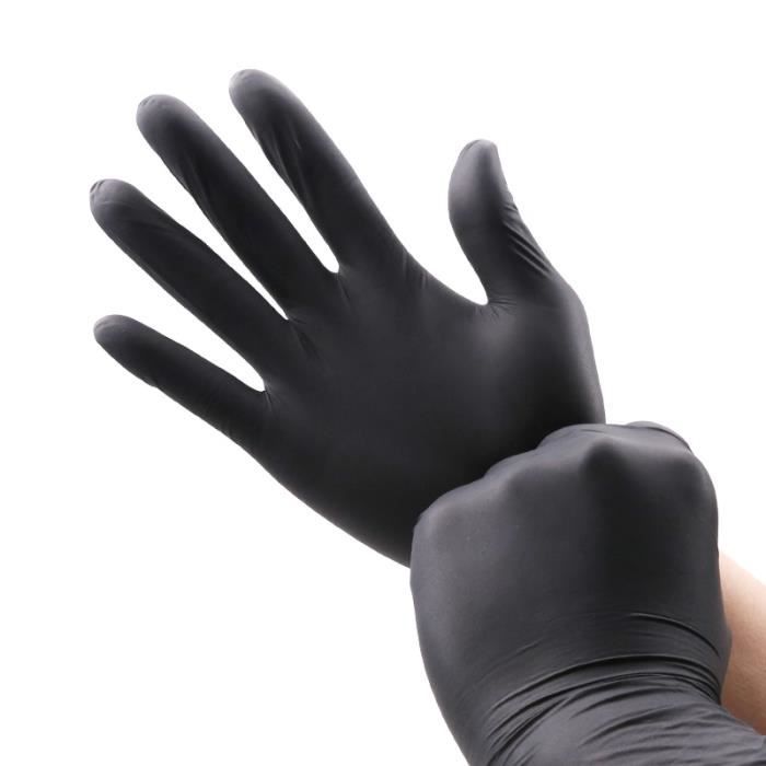 Taille S - Noir - Gants jetables en Nitrile, pour la protection de la  cuisine, le travail à la main, le netto
