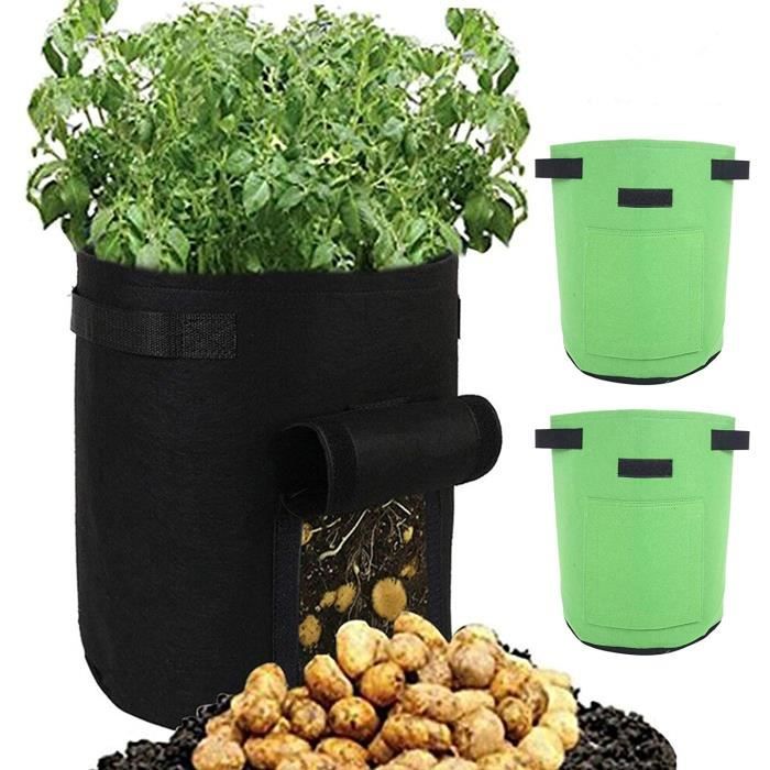 Jardiniere Autonome Sacs De Plantation Fraises Suspendus - Lot De 3 Avec Crochets - 8 Trous Par Sac - Culture Verticale Balcon & Jardin Sacs Plantation Fraises Suspendus