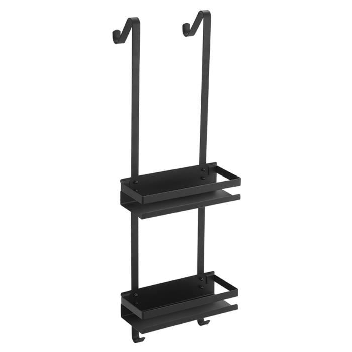 Etagère murale salle de bain YYIXING®2 Niveaux - Noir - Acier Inoxydable - 74*25*10.2cm - Contemporain - Design