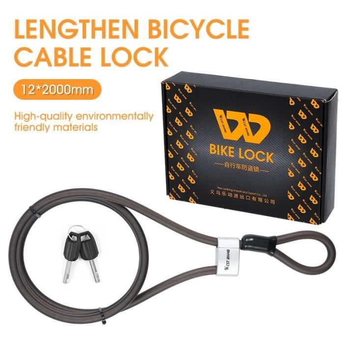 Antivol à combinaison Câble Antivol pour vélo - Noir - 10 x 1200 mm