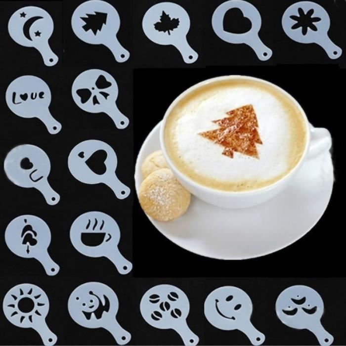 Pochoirs d'amour (lot de 3) pochoir de décoration en poudre de cacao Cappuccino et café Pochoirs d'amour (lot de 3) pochoir de décoration en poudre de cacao Cappuccino et café