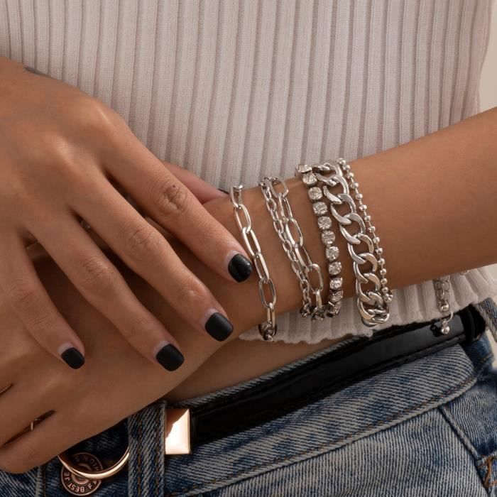 Linawe Bracelet à Breloques Cristal Strass Pierre De Naissance - Chaîne Ajustable Or/Argent/Rose