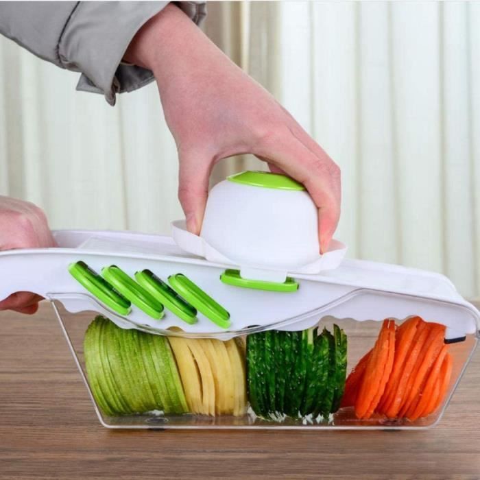 1pc Mandoline Manuelle COP avec Lame en Acier Inoxydable - Hachoir à Légumes Robuste, Coupe-Frites & Découpe-Fruits, Pas d'Électricité * Trancheuse Manuelle Légère, pour & Stockage