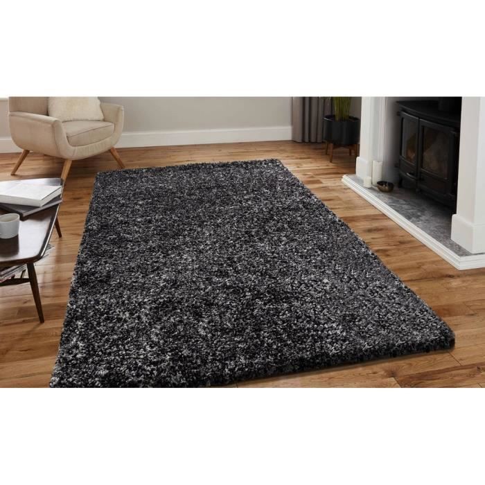 cosy tapis a poils longs 30mm 120 x 170cm anthracite achat vente tapis 100 polypropylene cdiscount