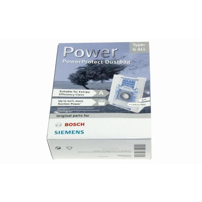 Sacs Aspirateur - BOSCH - Type G - 4 Sacs - Compatible BGB45330/03
