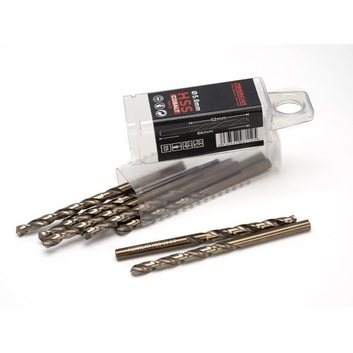 Lot De 10 Forets HSS Cobalt M35 4.0 Mm - Revêtement Titane, DIN 338, Pour Métaux Durs Et Inox - 75 Mm De Longueur - 8
