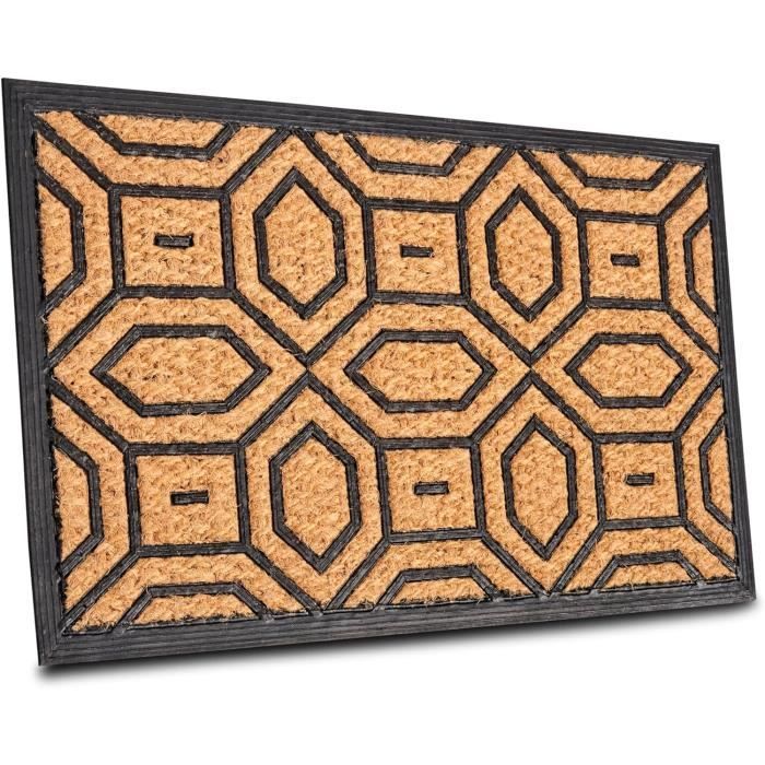 Paillasson Moderne En Caoutchouc 100% - 60x40cm, Antidérapant - Pour Intérieur Et Extérieur