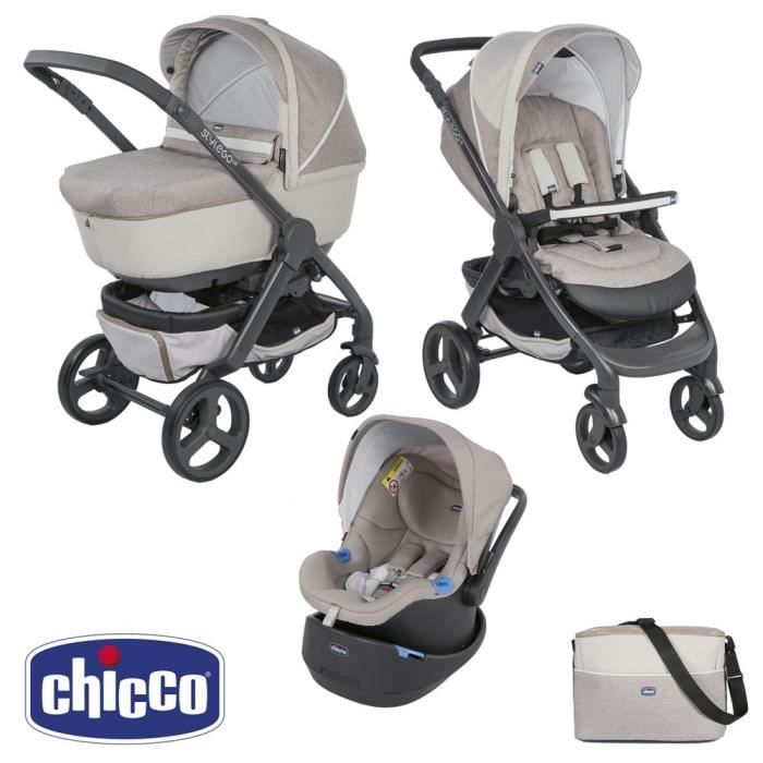 CHICCO Poussette combin e 3 en 1 TRIO STYLEGO UP Beige Cdiscount