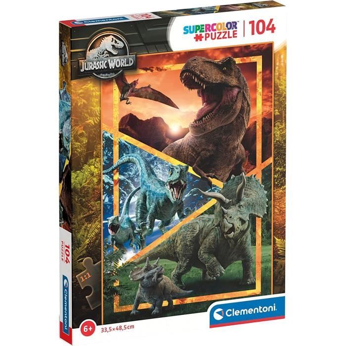 Puzzle Animaux Jurassic World - CLEMENTONI - 104 pièces - Pour