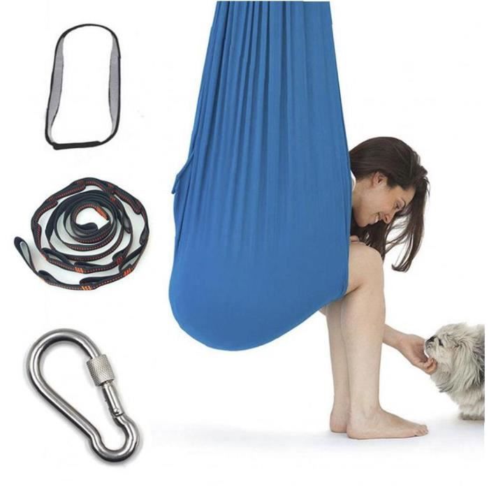 Thérapie Swing Swing Swing Réglable Nylon Yoga Hamac avec rallonge Bleu royal