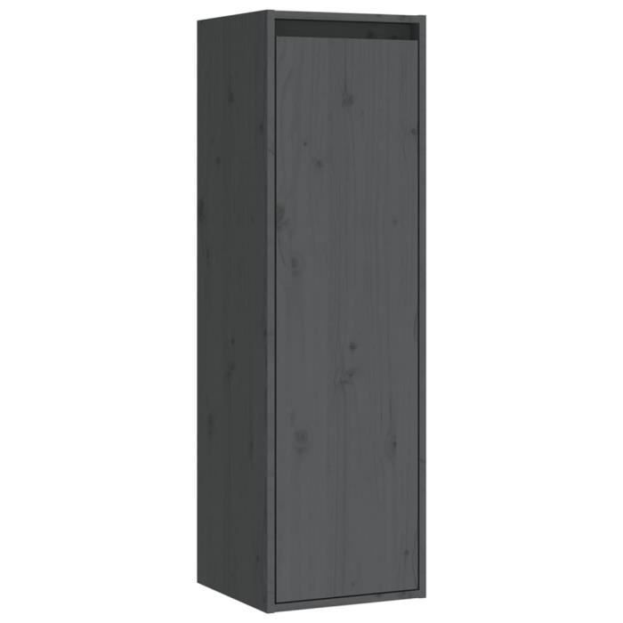 DILWE Armoire murale Gris 30x30x100 cm Bois de pin massif