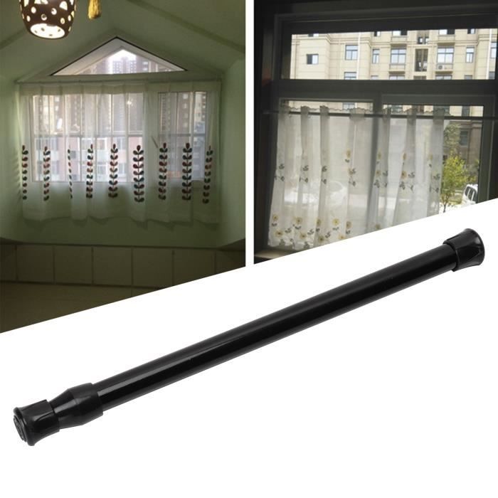 Rail de Rideau de Fenêtre Tige de Tension à Ressort Télescopique pour Armoire Salle de Bain Cuisine 55-90cm