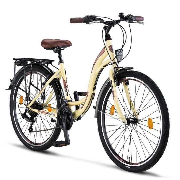 Licorne Bike Stella Premium City Bike 24,26 et 28 pouces – Vélo hollandais, Garçon [26, Beige]