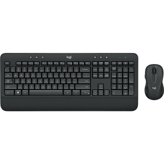 Clavier et souris sans fil - LOGITECH - MK545 - US International - Repose-poignets - Noir