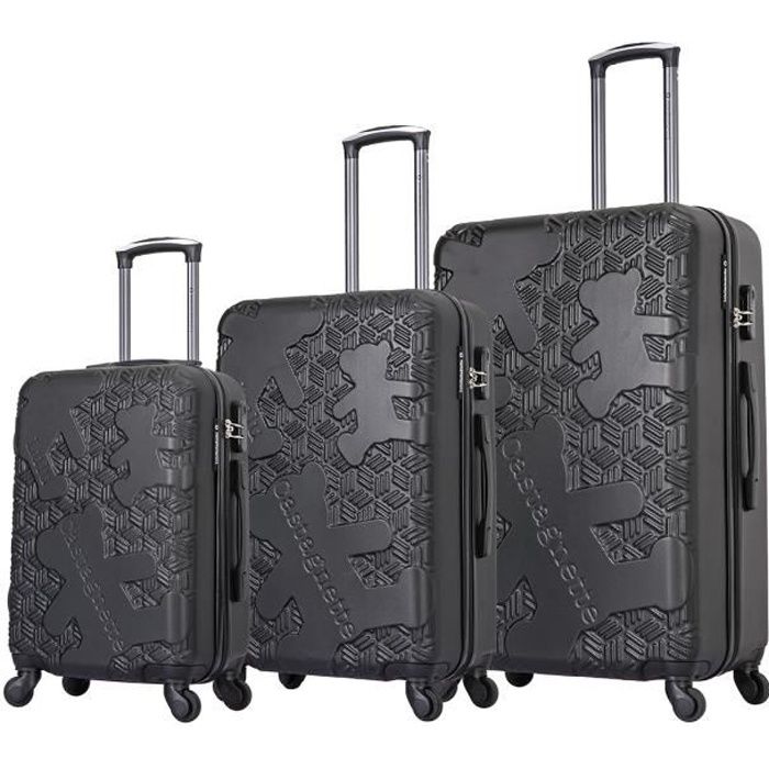 Lulu Castagnette Ensemble de 3 valises à roulettes noir - ll-t521 black