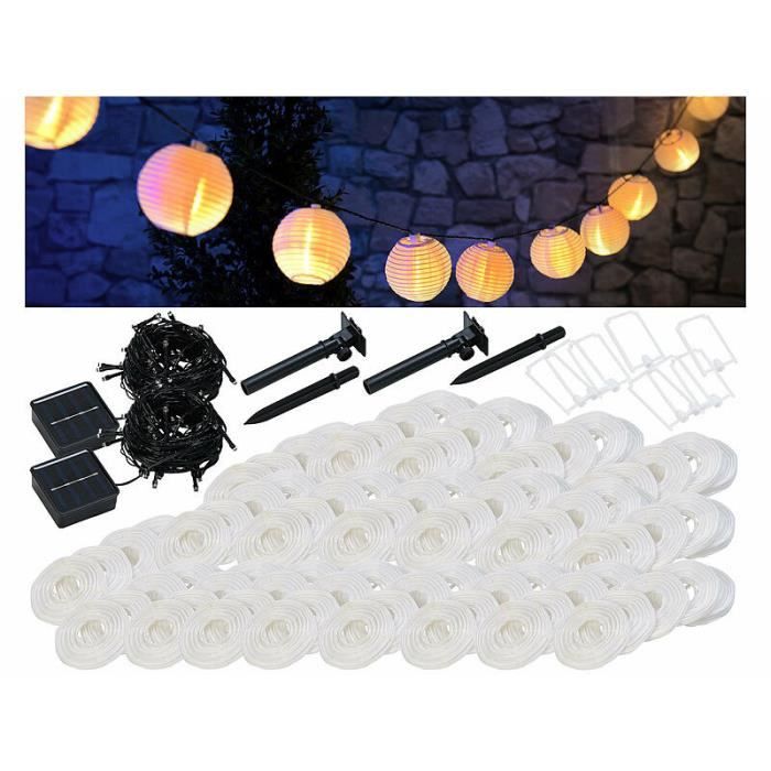 4 Lampions LED Solaires Colorés Lunartec – Ø 30 Cm, Capteur D’obscurité, Autonomes, Pour Jardin Et Terrasse