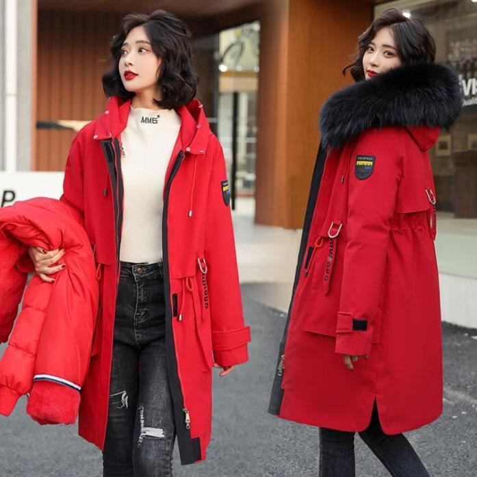 Manteau mi long femme rouge outlet