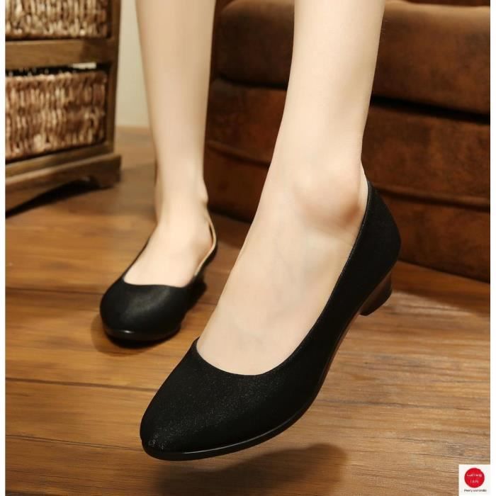 Chaussons Ballerines Femme - Daim, Bout Rond, Nœud - Talon Bas 3cm - Style élégant Pour Mariage Ou Quotidien