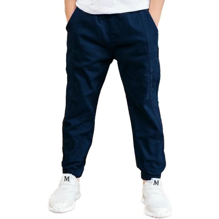 inhzoy Pantalon Cargo Garçon Enfant Multi-Poches Pantalons de Sport Jogging Randonnée Décontracté Hip-hop Pants 3-14 Ans