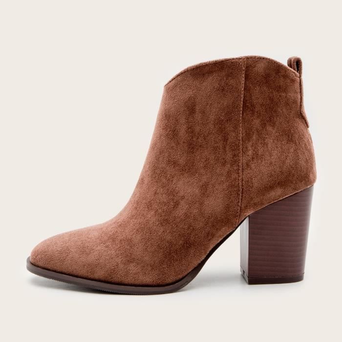 Bottines Chelsea Pour Femme - Talon Plateforme 5 Cm - Semelle Antidérapante - Taille 36 à 42