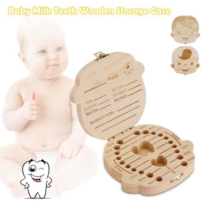 En Bois Boite A Dents De Lait Pour Bebes Children Boy Baby Etui A Dents Organisateur De Stockage De Memoire Cdiscount Puericulture Eveil Bebe