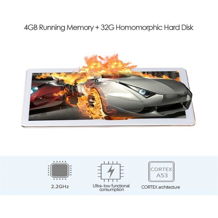 10 pouces 4G + 64G tablette PC Netcom 4G MTK6797 dix cœurs IPS écran version Telecom Android 8.0 or