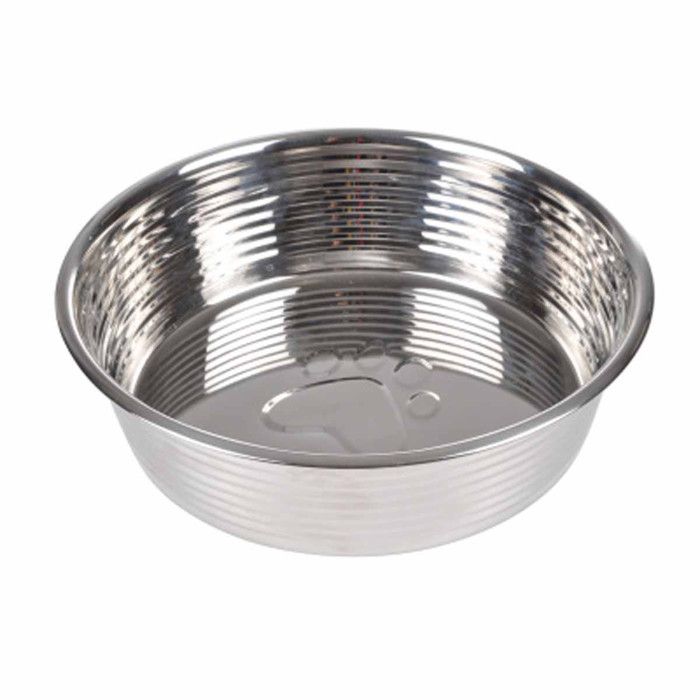 Comparer les prix de Gamelle pour Chien & Chat - PARIS PRIX - Modèle Antidérapant - 21cm - Inox - Argent