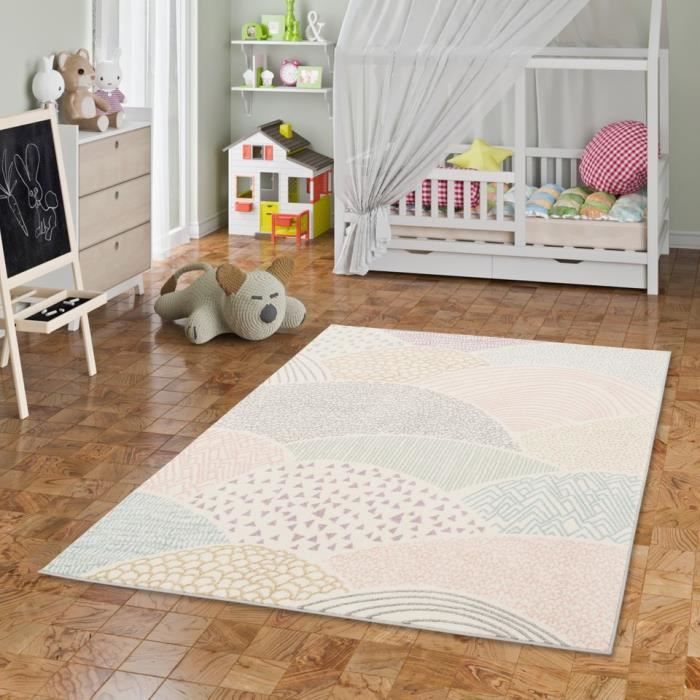 Tapis Enfant Doux Dinosaures Rigolos - Rond Multicolore, Sûr Pour Jouer Par Terre, Facile à Nettoyer - 11