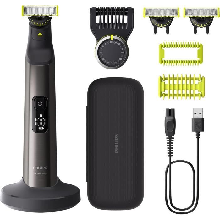 Tondeuse à barbe électrique PHILIPS OneBlade Pro 360 3 lames 360 20 hauteurs de coupe Étanche